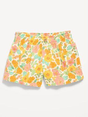 Old Navy Girls Floral Double-Weave Pull-On Utility Shorts - 10-12